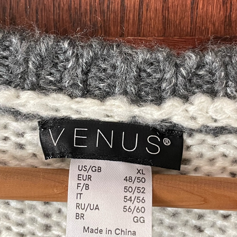 VENUS Cream and Gray Button-Up Cardigan - Picture 7 of 8